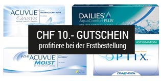  CHF10.- Gutschein für Kontaktlinsen