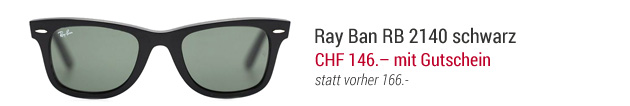 Die Original Wayfarer von Ray Ban mit Gutschein reduziert für CHF 149.- bestellen