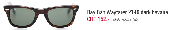 Ray Ban Wayfarer jetzt 10.- günstiger bestellen