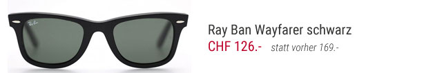 Die Original Wayfarer Sonnenbrille von Ray Ban im klassischen Schwarz jetzt günstig kaufen