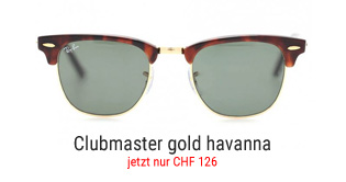 Ray Ban Sonnenbrille Clubmaster gold havanna.