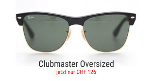 Ray-Ban Clubmaster oversized schwarz gold jetzt nur CHF 126