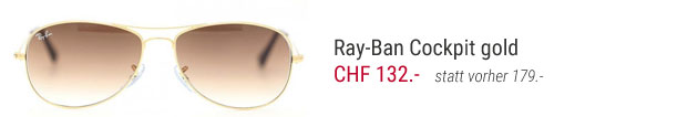Legendäre Ray-Ban Sonnenbrille RB3362 Cockpit in der Farbe gold CHF 132